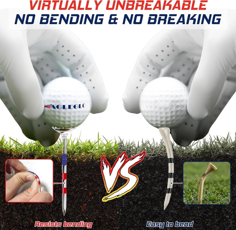 prowithlin Golf Tees 3 1/4'' Unbreakable Transparent Acrylic, Plastic Reduce Side Spin & Friction, Long Tee Bulk with Big Cup & 8 Prongs Golf Accessories for Men 50 Pack - Image 3